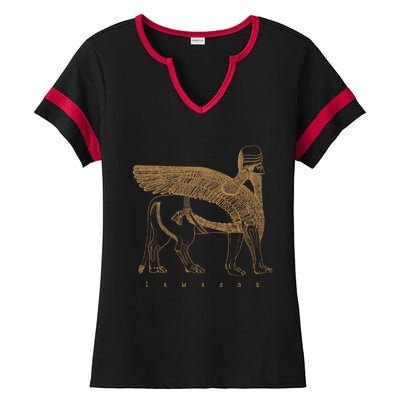 Lamassu Winged Lion Assyrian Sumerian Mesopotamia Gift Ladies Halftime Notch Neck Tee