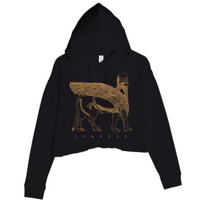 Lamassu Winged Lion Assyrian Sumerian Mesopotamia Gift Crop Fleece Hoodie