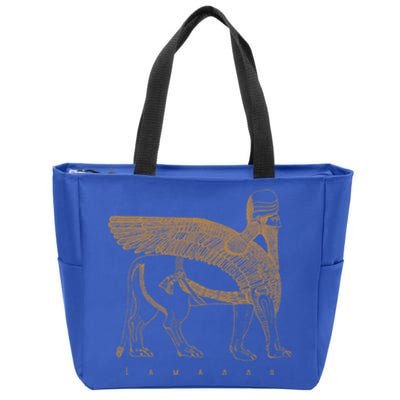 Lamassu Winged Lion Assyrian Sumerian Mesopotamia Gift Zip Tote Bag