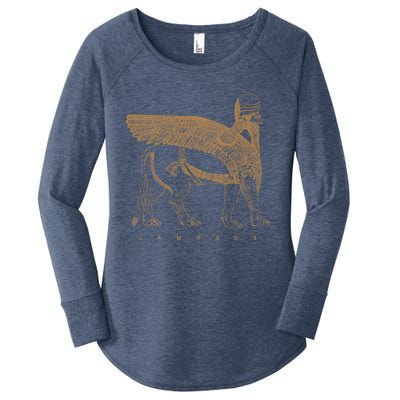 Lamassu Winged Lion Assyrian Sumerian Mesopotamia Gift Women's Perfect Tri Tunic Long Sleeve Shirt