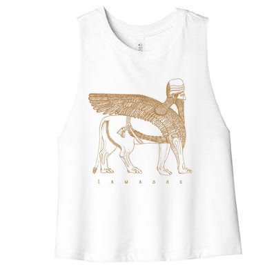 Lamassu Winged Lion Assyrian Sumerian Mesopotamia Gift Women's Racerback Cropped Tank