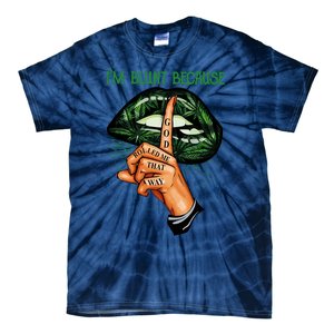 Lips Weed Leaf I'm Blunt God Rolled Me Funny 420 Marijuana Dripping Lips Tie-Dye T-Shirt