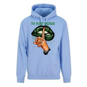 Lips Weed Leaf I'm Blunt God Rolled Me Funny 420 Marijuana Dripping Lips Unisex Surf Hoodie