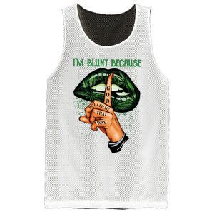 Lips Weed Leaf I'm Blunt God Rolled Me Funny 420 Marijuana Dripping Lips Mesh Reversible Basketball Jersey Tank