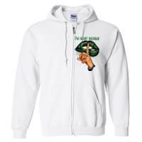 Lips Weed Leaf I'm Blunt God Rolled Me Funny 420 Marijuana Dripping Lips Full Zip Hoodie