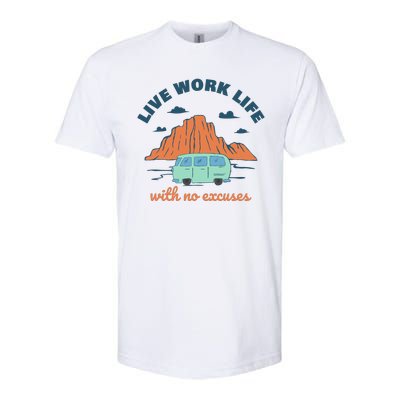 Live Work Life With No Excuses Softstyle® CVC T-Shirt