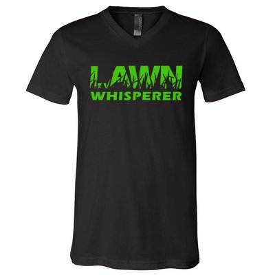 Lawn Whisperer Landscaping Yard Work V-Neck T-Shirt