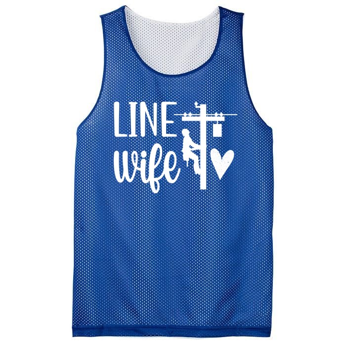 Line Wife Lineworker Husband Linewife Proud Line Wife Gift Mesh Reversible Basketball Jersey Tank