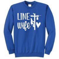 Line Wife Lineworker Husband Linewife Proud Line Wife Gift Tall Sweatshirt