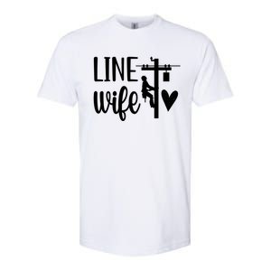 Line Wife Lineworker Husband Linewife Proud Line Wife Gift Softstyle CVC T-Shirt