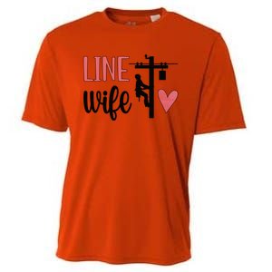 Line Wife Lineworker Husband Linewife Proud Line Wife Great Gift Cooling Performance Crew T-Shirt