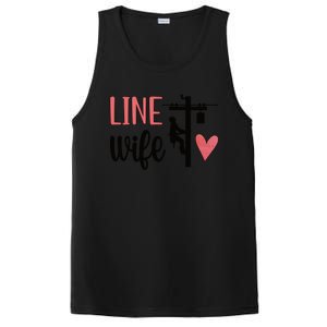 Line Wife Lineworker Husband Linewife Proud Line Wife Great Gift PosiCharge Competitor Tank