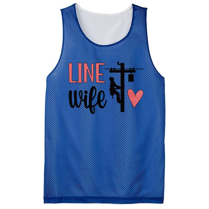 Line Wife Lineworker Husband Linewife Proud Line Wife Great Gift Mesh Reversible Basketball Jersey Tank