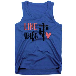 Line Wife Lineworker Husband Linewife Proud Line Wife Great Gift Tank Top