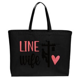 Line Wife Lineworker Husband Linewife Proud Line Wife Great Gift Cotton Canvas Jumbo Tote