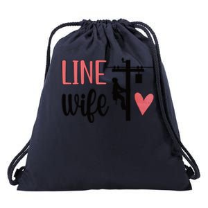 Line Wife Lineworker Husband Linewife Proud Line Wife Great Gift Drawstring Bag