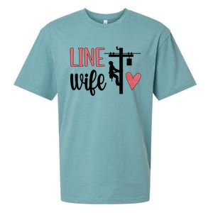 Line Wife Lineworker Husband Linewife Proud Line Wife Great Gift Sueded Cloud Jersey T-Shirt