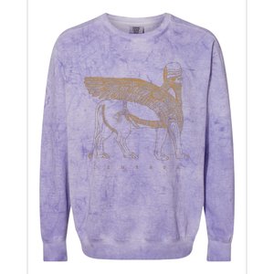 Lamassu Winged Lion Assyrian Sumerian Mesopotamia Colorblast Crewneck Sweatshirt