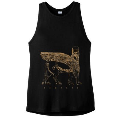 Lamassu Winged Lion Assyrian Sumerian Mesopotamia Ladies PosiCharge Tri-Blend Wicking Tank