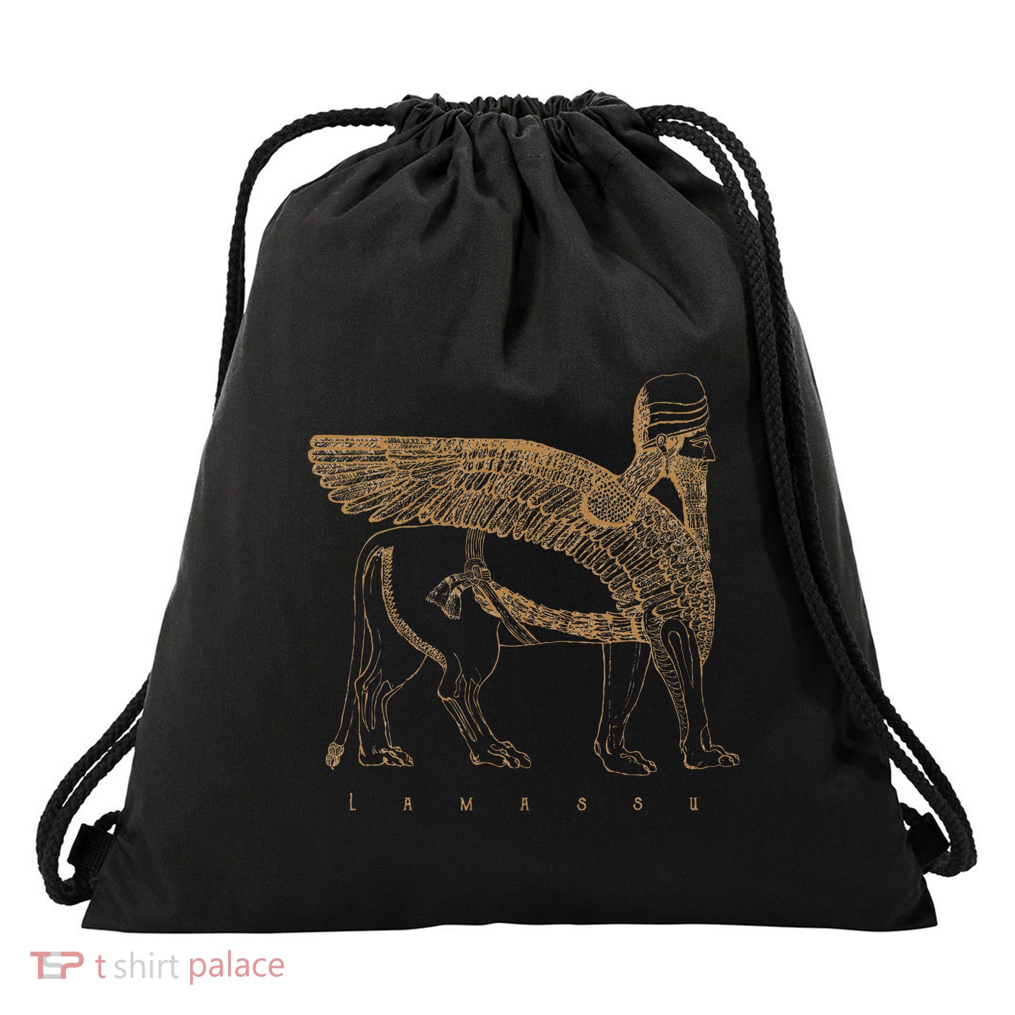 Lamassu Winged Lion Assyrian Sumerian Mesopotamia Drawstring Bag