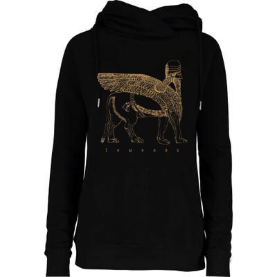 Lamassu Winged Lion Assyrian Sumerian Mesopotamia Womens Funnel Neck Pullover Hood
