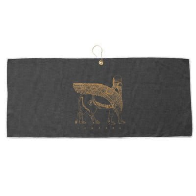 Lamassu Winged Lion Assyrian Sumerian Mesopotamia Large Microfiber Waffle Golf Towel