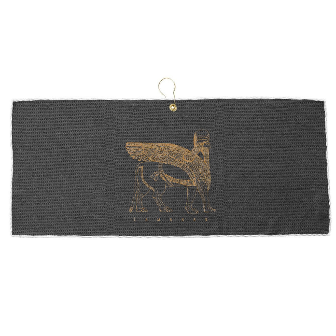 Lamassu Winged Lion Assyrian Sumerian Mesopotamia Large Microfiber Waffle Golf Towel