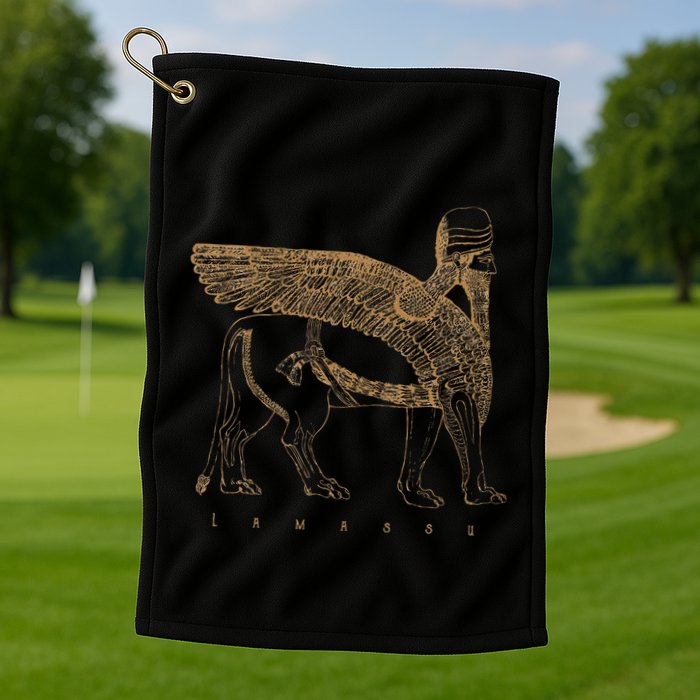 Lamassu Winged Lion Assyrian Sumerian Mesopotamia Golf Towel