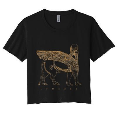 Lamassu Winged Lion Assyrian Sumerian Mesopotamia Crop Top