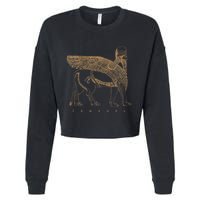 Lamassu Winged Lion Assyrian Sumerian Mesopotamia Cropped Pullover Crew