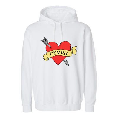 Love Wales Love Cymru Cool Gift Happy St Davids Day Gift Garment-Dyed Fleece Hoodie