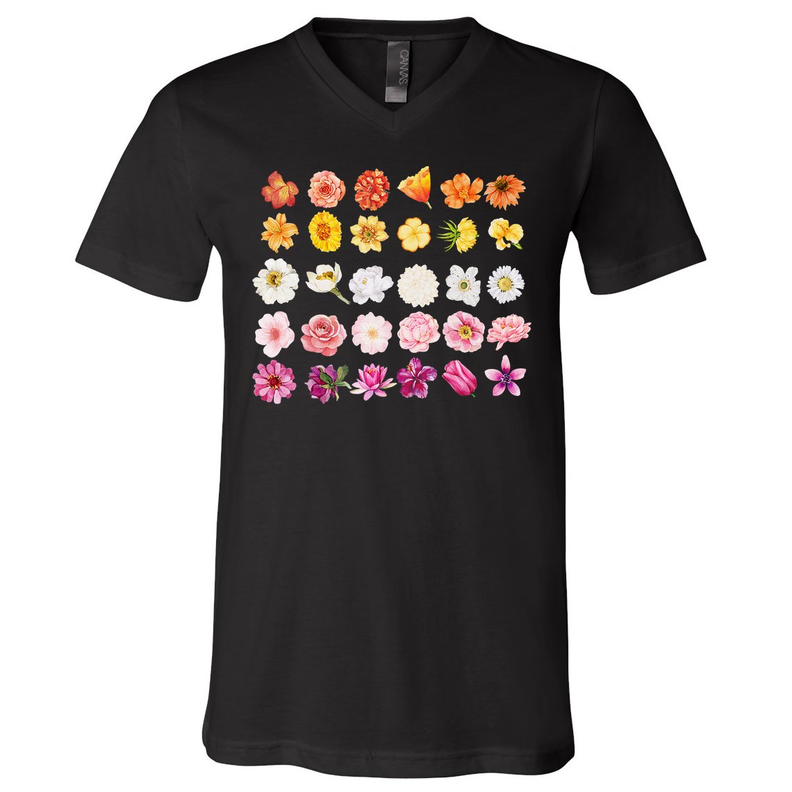 Lesbian Wildflower Lgbt Pride Floral Subtle Sapphic Queer V-Neck T-Shirt