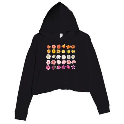 Lesbian Wildflower Lgbt Pride Floral Subtle Sapphic Queer Crop Fleece Hoodie