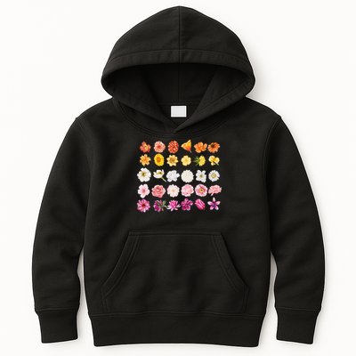 Lesbian Wildflower Lgbt Pride Floral Subtle Sapphic Queer Kids Hoodie