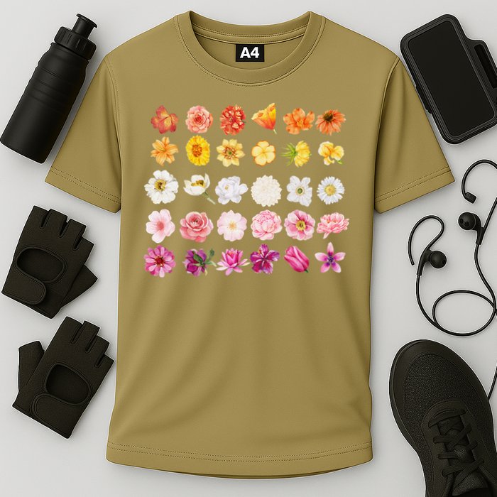 Lesbian Wildflower Lgbt Pride Floral Subtle Sapphic Queer Cooling Performance Crew T-Shirt