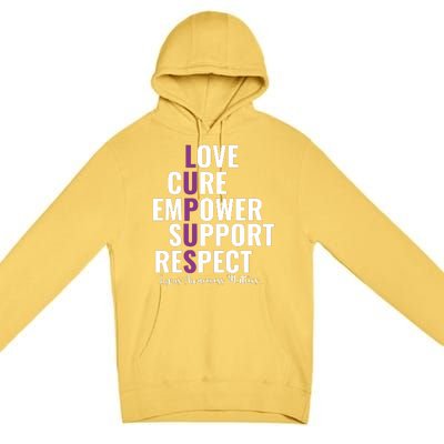 Lupus Warrior Love Cure Empower Support Respect Premium Pullover Hoodie