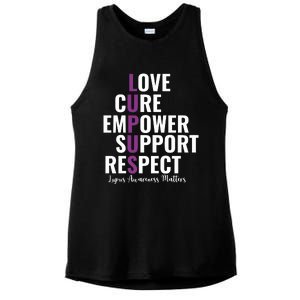 Lupus Warrior Love Cure Empower Support Respect Ladies PosiCharge Tri-Blend Wicking Tank