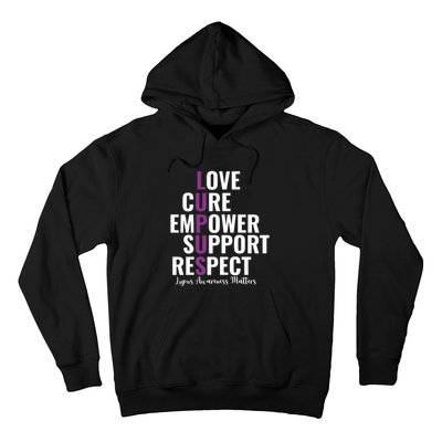 Lupus Warrior Love Cure Empower Support Respect Hoodie