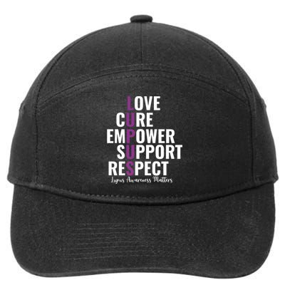 Lupus Warrior Love Cure Empower Support Respect 7-Panel Snapback Hat