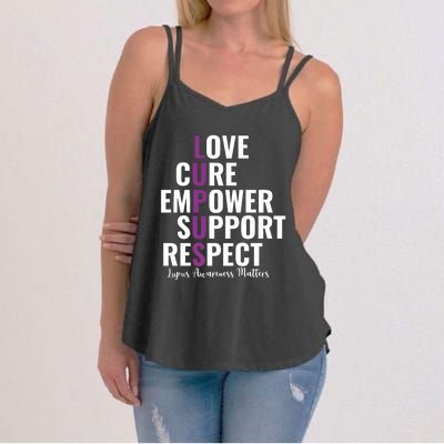 Lupus Warrior Love Cure Empower Support Respect Women's Strappy Tank