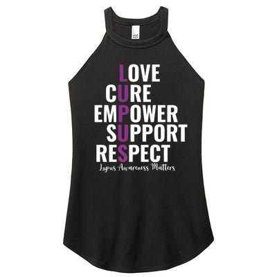 Lupus Warrior Love Cure Empower Support Respect Women’s Perfect Tri Rocker Tank