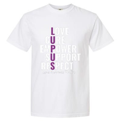 Lupus Warrior Love Cure Empower Support Respect Garment-Dyed Heavyweight T-Shirt