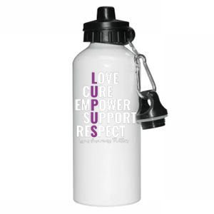 Lupus Warrior Love Cure Empower Support Respect Aluminum Water Bottle