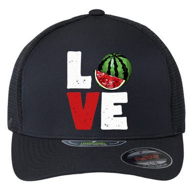 Love Watermelon Lovers Flexfit Unipanel Trucker Cap