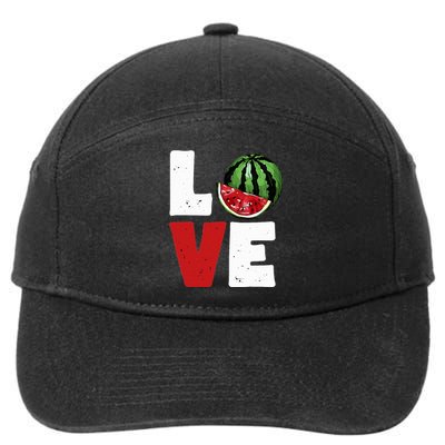 Love Watermelon Lovers 7-Panel Snapback Hat