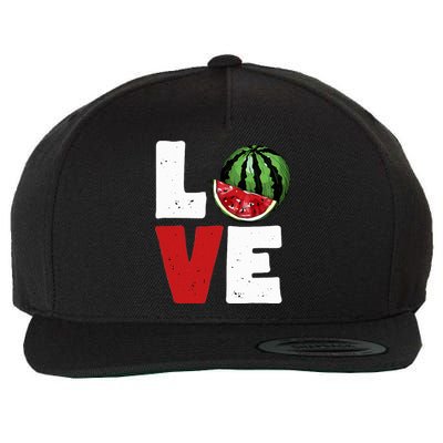 Love Watermelon Lovers Wool Snapback Cap