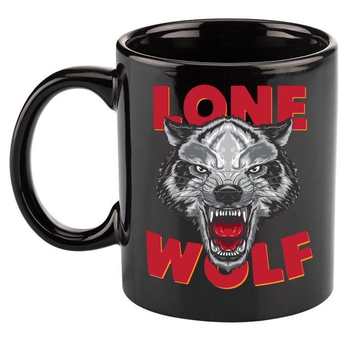 Lone Wolf 11oz C Handle Ceramic Mug