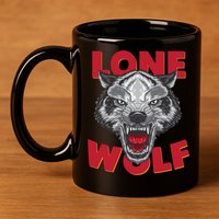 Lone Wolf 11oz C Handle Ceramic Mug