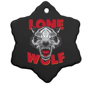 Lone Wolf Ceramic Star Ornament