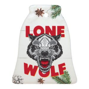 Lone Wolf Ceramic Bell Ornament